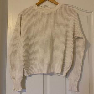 White comfy knit sweater